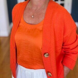 CAbi Reversible Citrus Cardigan Sweater - Size Medium